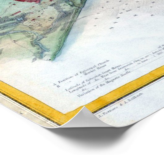  Nautical Map Galveston Texas Poster (Hoek)