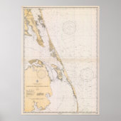 Nautical map of Outer Banks, North Carolina Poster (Voorkant)