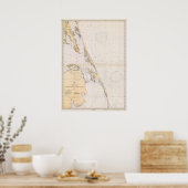 Nautical map of Outer Banks, North Carolina Poster (Keuken)