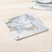 Nautical Map onderzetter of Nantucket (Schuin)