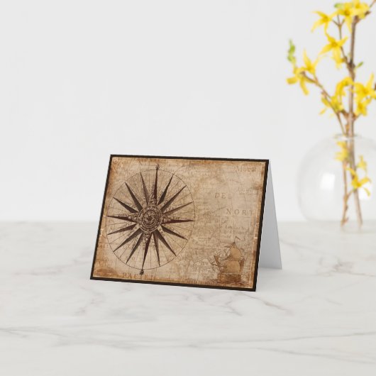 Nautical Map Wenskaart Kaart (Gele Bloem)