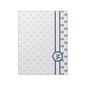 Nautical marine blue anchor op een witte achtergro notitieblok (Linkerzijde)