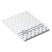 Nautical marine blue anchor op een witte achtergro notitieblok (Schuin)