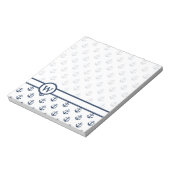 Nautical marine blue anchor op een witte achtergro notitieblok (Linkerzijde)