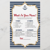 Nautical marine Blue in je Baby shower Game Briefpapier (Voorkant)
