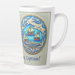 Nautical Marine Life Art No1 Funny Birthday Text Latte Mok