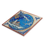 Nautical Marine Life Traditional keramic art nr. 1 Tegeltje (Zijkant)