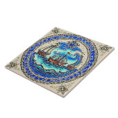 Nautical Marine Life Traditional keramic art nr. 1 Tegeltje (Zijkant)