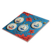 Nautical Marine Life Traditional keramic art nr. 1 Tegeltje (Zijkant)