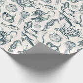 Nautical marine life wrappaper cadeaupapier (Hoek)