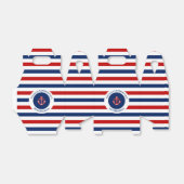 Nautical Marine Navy Blue Red Stripes Bedankdoosjes (Uitgevouwen)
