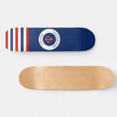Nautical Marine Navy Blue Red Stripes Persoonlijk Skateboard (Horizontaal)