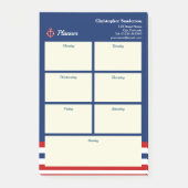 Nautical Marine Navy Blue Red Stripes Post-it® Notes (Voorkant)