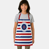 Nautical Marine Navy Blue Red Stripes Schort (Insitu)