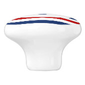 Nautical Marine Navy Blue White Stripes Anchor Keramische Knop (Zijkant)