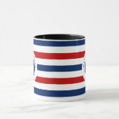 Nautical Marine Navy Blue White Stripes Anchor Mok (Midden)