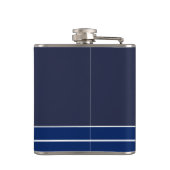 Nautical Marine Navy Blue White Stripes Heupfles (Achterkant)
