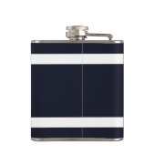 Nautical Marine Navy Blue White Stripes Heupfles (Achterkant)