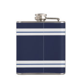 Nautical Marine Navy Blue White Stripes Heupfles (Achterkant)