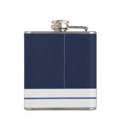 Nautical Marine Navy Blue White Stripes Heupfles (Achterkant)