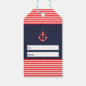 Nautical Marine Navy White Anchor Design Cadeaulabel (Achterkant)