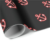 Nautical Marine Navy White Anchor Design Cadeaupapier (Rol Hoek)