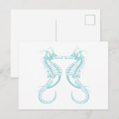 Nautical Marine Seahorse Uitnodiging Briefkaart (Voorkant / Achterkant)