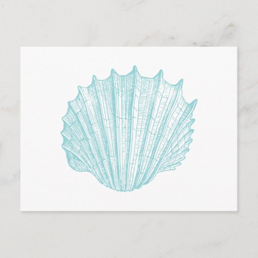 Nautical  Marine Seashell Uitnodiging Briefkaart (Voorkant)