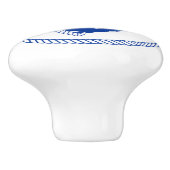 Nautical Marine Ship Boat Anchor and Line Roping Keramische Knop (Zijkant)