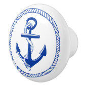 Nautical Marine Ship Boat Anchor and Line Roping Keramische Knop (Rechts)