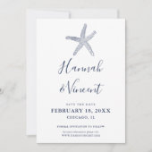 Nautical marine Starfish Save the Date Kaart (Voorkant)