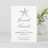 Nautical marine Starfish Save the Date Kaart (Staand voorkant)