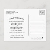 Nautical marine & White Stripe Anchor Save the Dat Aankondigingskaart (Achterkant)