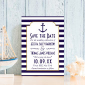 Nautical marine & White Stripe Anchor Save the Dat Date