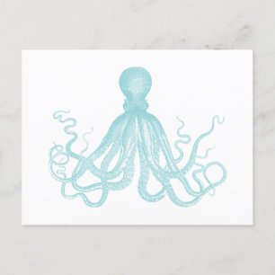 Nautical  Marine Zee Octopus Uitnodiging Briefkaart