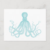 Nautical  Marine Zee Octopus Uitnodiging Briefkaart (Voorkant)