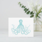Nautical  Marine Zee Octopus Uitnodiging Briefkaart (Staand voorkant)
