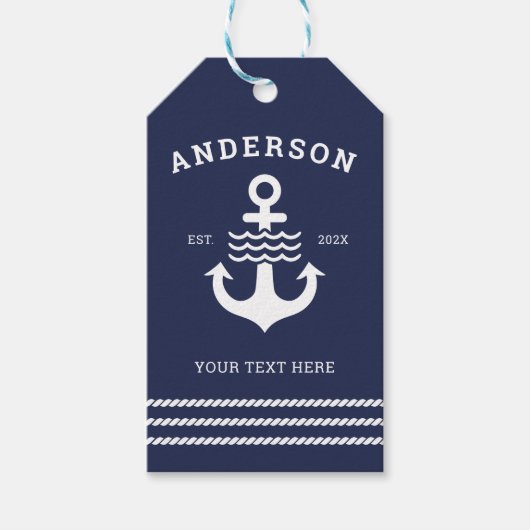 Nautical Maritime Anchor Ocean Lake House Cadeaulabel (Voorkant)
