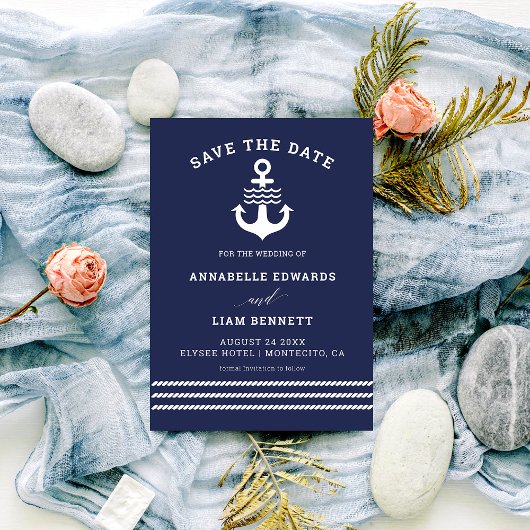 Nautical Maritime Anchor Ocean Lake House Wedding Kaart