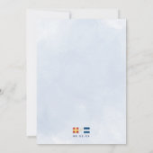 Nautical Maritime Flag Monogram Weddenschap Save Save The Date (Achterkant)