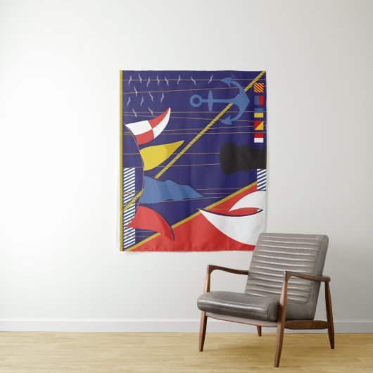 Nautical Maritime Flags Yacht Wall Covering Wandkleed (In situ)