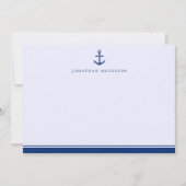 Nautical Maritime Navy Blue Anchor Correspondent Notitiekaartje (Voorkant)