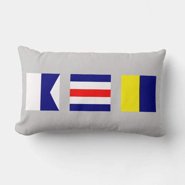 Nautical Maritime Signal Flag ACK Nantucket Pillow Kussen (Voorkant)