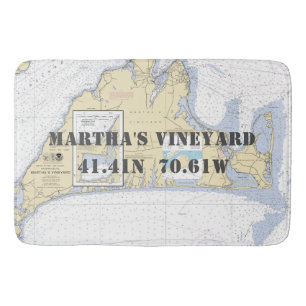 Nautical Martha's Vineyard Chart Badmat