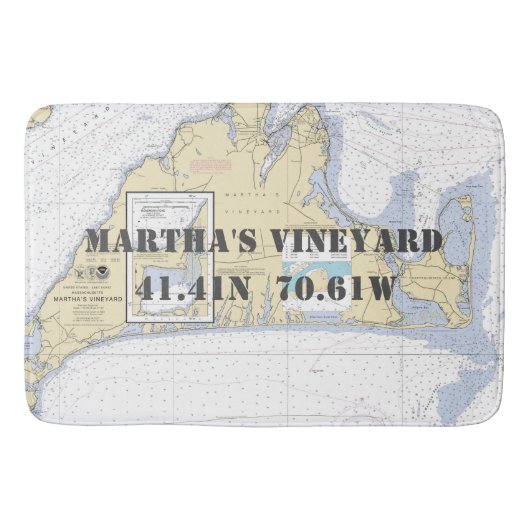 Nautical Martha's Vineyard Chart Badmat (Voorkant)