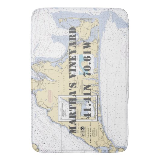 Nautical Martha's Vineyard Chart Badmat (Voorkant Verticaal)