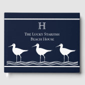 Nautical marvy Sand Pipers Coastal Monogrammed Gastenboek (Voorkant)