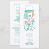 Nautical Mason Jar White Seaside Wedding Programma Programmakaart (Voorkant / Achterkant)