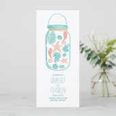 Nautical Mason Jar White Seaside Wedding Programma Programmakaart (Staand voorkant)