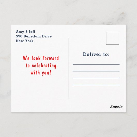 Nautical Meisje Aap Rood en Marine Verjaardagsfees Briefkaart (Achterkant)